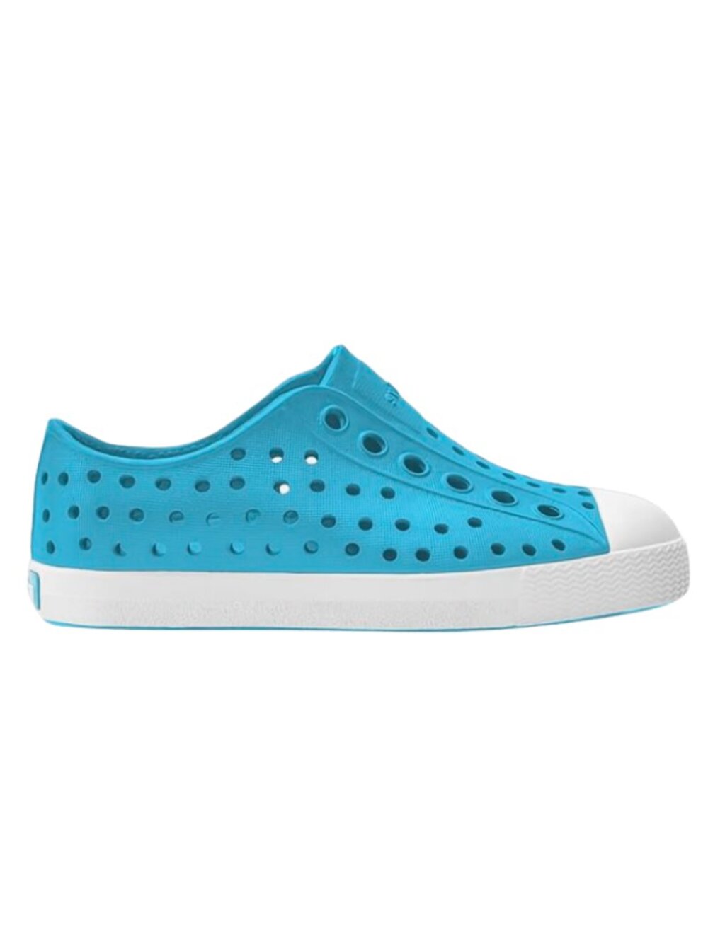 Native Shoes Jefferson Child Slip‑On Shoes in Aquarius Blue and Shell White